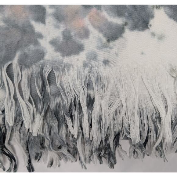 Tie Dye Fringe Scarf by BP in Gray White Pink - Picture 5 of 10